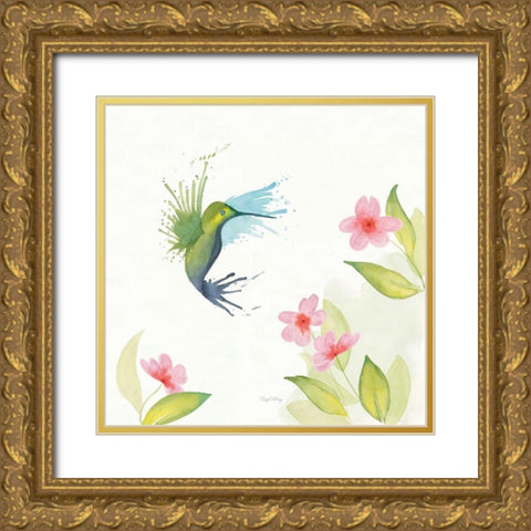 Flit I Gold Ornate Wood Framed Art Print with Double Matting by DeNeige, Elyse