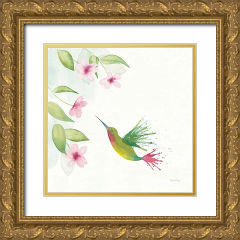 Flit II Gold Ornate Wood Framed Art Print with Double Matting by DeNeige, Elyse