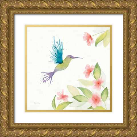 Flit III Gold Ornate Wood Framed Art Print with Double Matting by DeNeige, Elyse