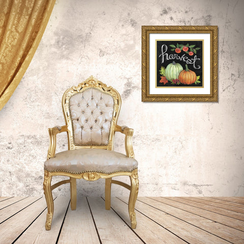 Autumn Harvest IV Square Gold Ornate Wood Framed Art Print with Double Matting by Urban, Mary