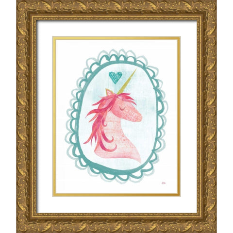 Unicorn Magic I with Border Gold Ornate Wood Framed Art Print with Double Matting by Averinos, Melissa