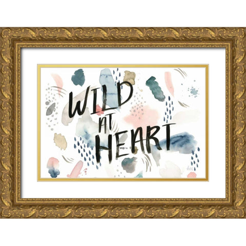 April Showers Inspiration V Gold Ornate Wood Framed Art Print with Double Matting by Marshall, Laura