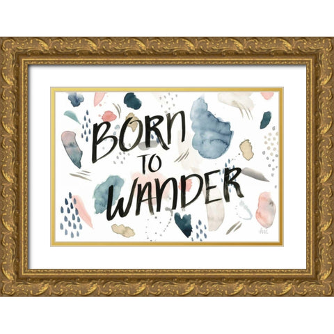 April Showers Inspiration VI Gold Ornate Wood Framed Art Print with Double Matting by Marshall, Laura