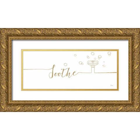 Underline Bath IV Gold Ornate Wood Framed Art Print with Double Matting by Charron, Veronique