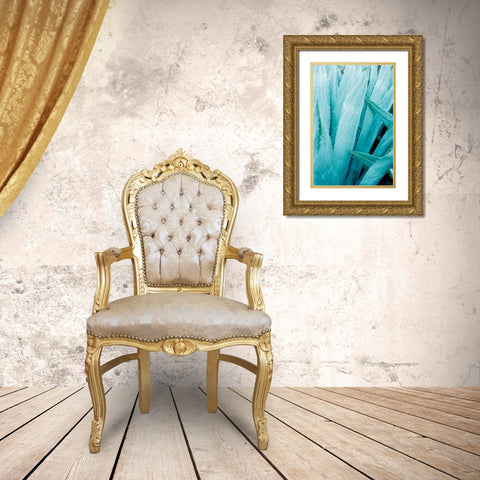 Abstract Agava I Color Gold Ornate Wood Framed Art Print with Double Matting by Urquhart, Elizabeth