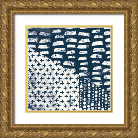Mark Making Tile II Gold Ornate Wood Framed Art Print with Double Matting by Hershey, Moira
