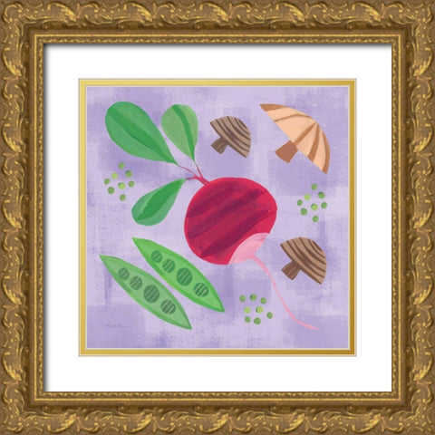 Veggie Time III Gold Ornate Wood Framed Art Print with Double Matting by Zaman, Farida