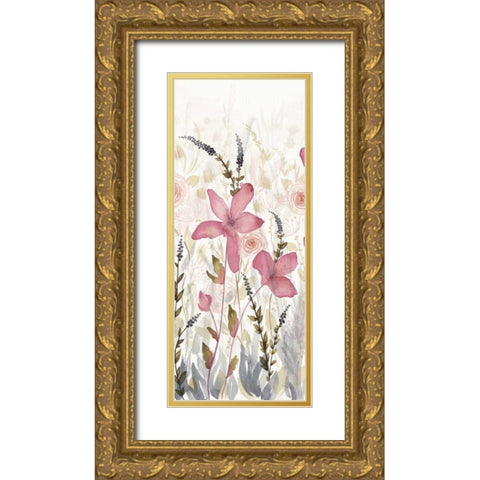 Watercolor Garden II Light Gold Ornate Wood Framed Art Print with Double Matting by DeNeige, Elyse