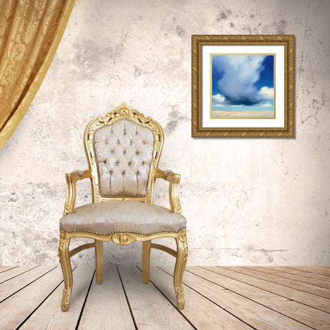 Beach Clouds I Gold Ornate Wood Framed Art Print with Double Matting by Purinton, Julia