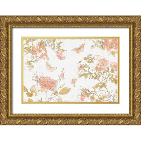 Watery Blooms I Gold Ornate Wood Framed Art Print with Double Matting by Pertiet, Katie