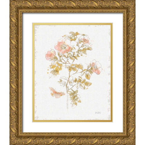 Watery Blooms III Gold Ornate Wood Framed Art Print with Double Matting by Pertiet, Katie