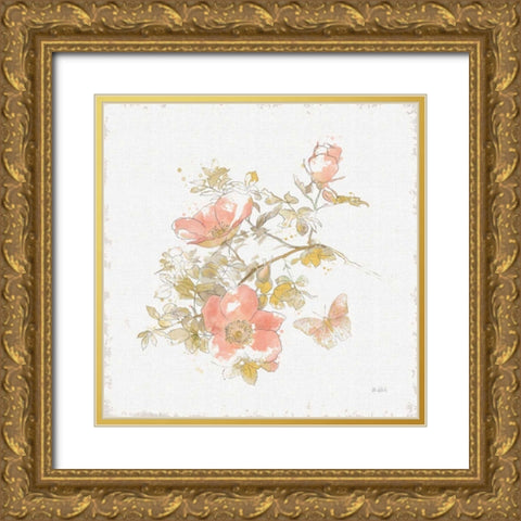 Watery Blooms IV Gold Ornate Wood Framed Art Print with Double Matting by Pertiet, Katie