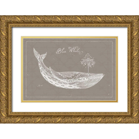 Underwater Life IX Greige Gold Ornate Wood Framed Art Print with Double Matting by Brissonnet, Daphne