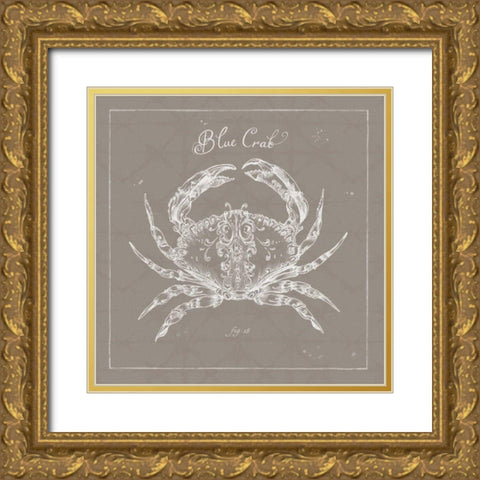 Underwater Life XII Greige Gold Ornate Wood Framed Art Print with Double Matting by Brissonnet, Daphne