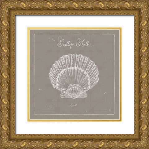 Underwater Life XV Greige Gold Ornate Wood Framed Art Print with Double Matting by Brissonnet, Daphne