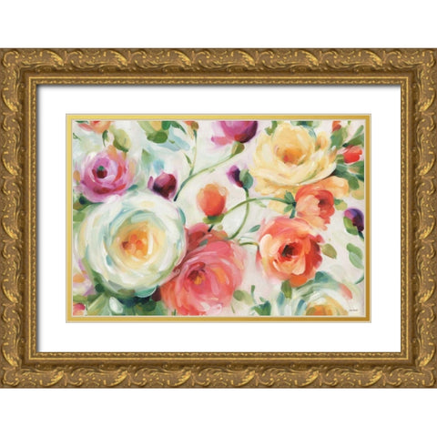Florabundance I Gold Ornate Wood Framed Art Print with Double Matting by Audit, Lisa