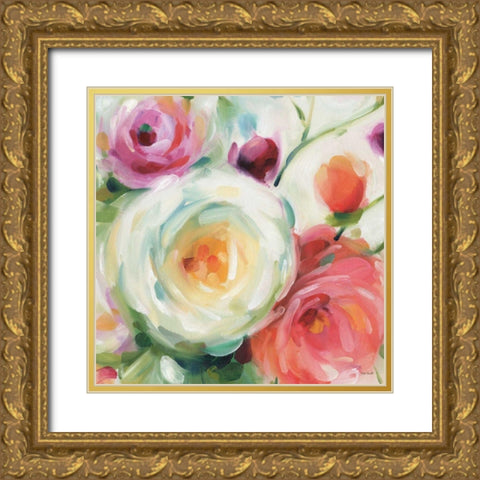 Florabundance II Gold Ornate Wood Framed Art Print with Double Matting by Audit, Lisa