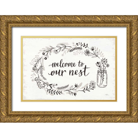 Our Nest I Gold Ornate Wood Framed Art Print with Double Matting by Penner, Janelle