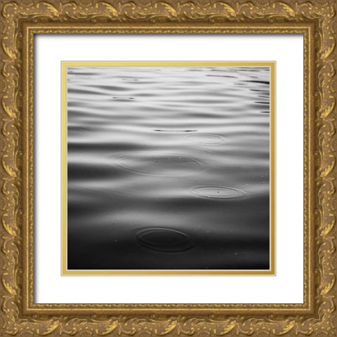 Rainy Day BW Gold Ornate Wood Framed Art Print with Double Matting by Studio, Brookview
