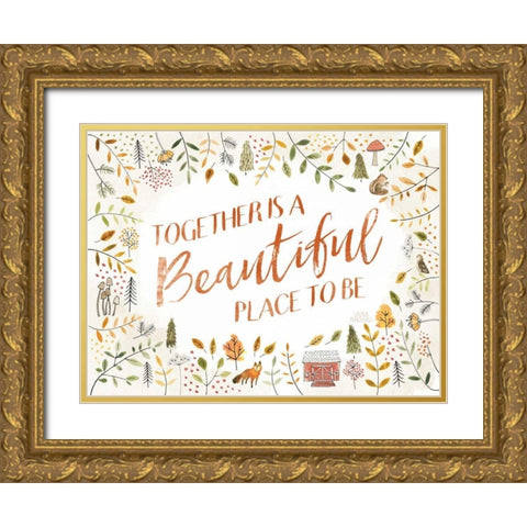 Woodland Whimsy II Gold Ornate Wood Framed Art Print with Double Matting by Marshall, Laura