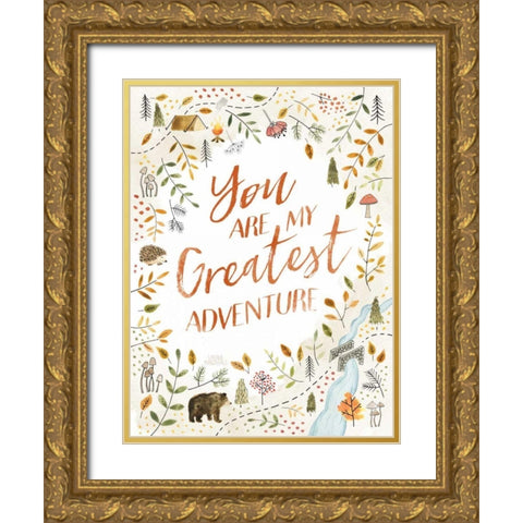 Woodland Whimsy IV Gold Ornate Wood Framed Art Print with Double Matting by Marshall, Laura