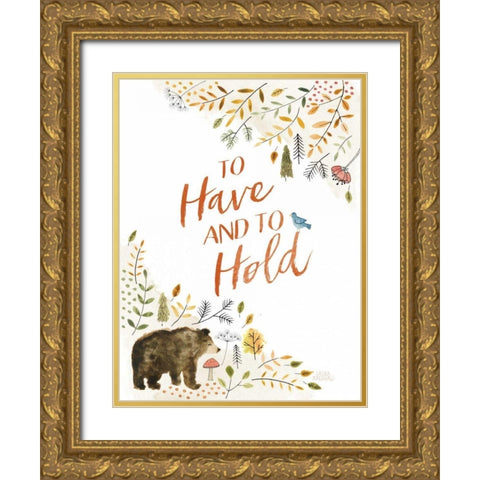 Woodland Whimsy VI Gold Ornate Wood Framed Art Print with Double Matting by Marshall, Laura