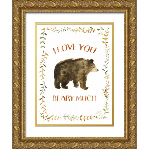 Woodland Whimsy VII Gold Ornate Wood Framed Art Print with Double Matting by Marshall, Laura