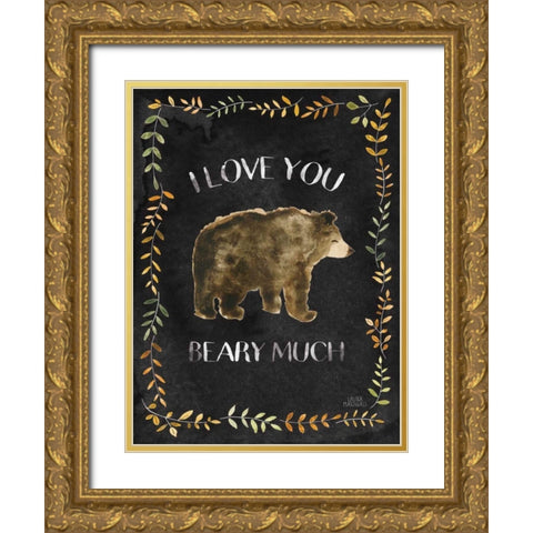 Woodland Whimsy VII Black Gold Ornate Wood Framed Art Print with Double Matting by Marshall, Laura