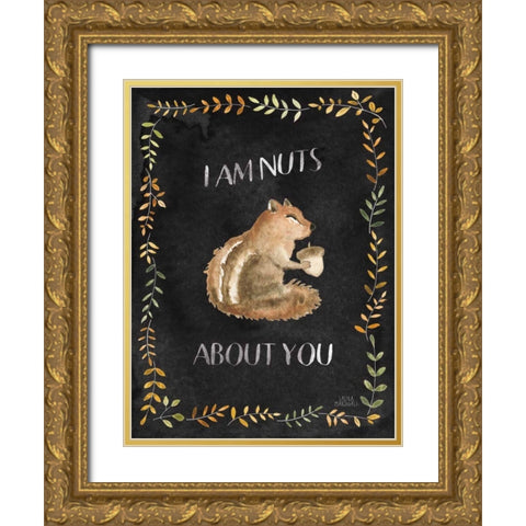 Woodland Whimsy IX Black Gold Ornate Wood Framed Art Print with Double Matting by Marshall, Laura