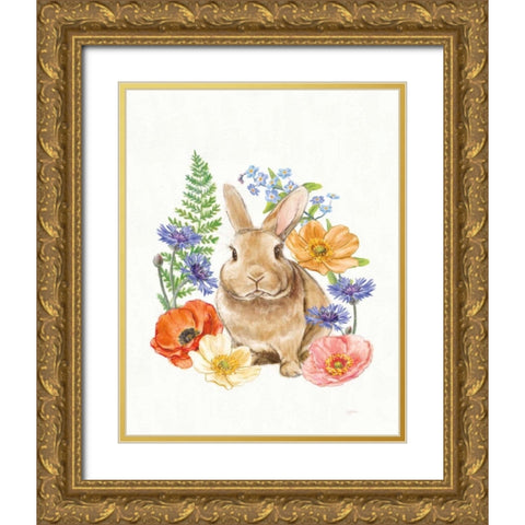 Sunny Bunny II FB Gold Ornate Wood Framed Art Print with Double Matting by Urban, Mary