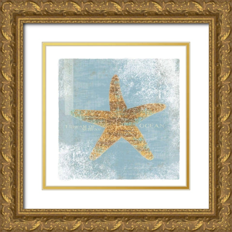 Serene Ocean - Wag Gold Ornate Wood Framed Art Print with Double Matting by Wild Apple Portfolio