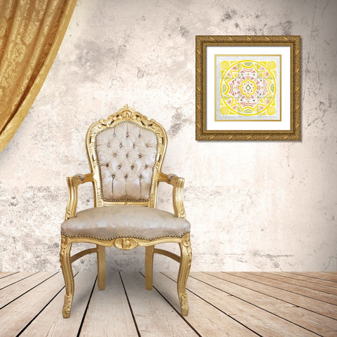 Citrus Tile II Gold Ornate Wood Framed Art Print with Double Matting by DeNeige, Elyse