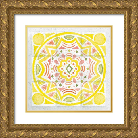 Citrus Tile II Gold Ornate Wood Framed Art Print with Double Matting by DeNeige, Elyse