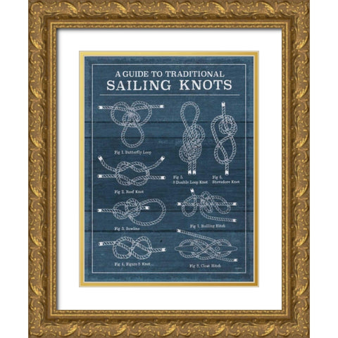 Vintage Sailing Knots I Gold Ornate Wood Framed Art Print with Double Matting by Urban, Mary