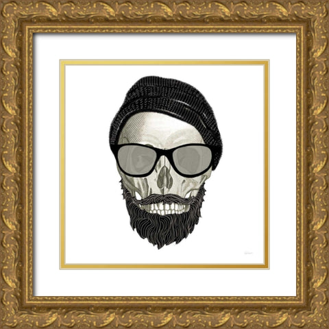 Hipster Skull II Gold Ornate Wood Framed Art Print with Double Matting by Schlabach, Sue