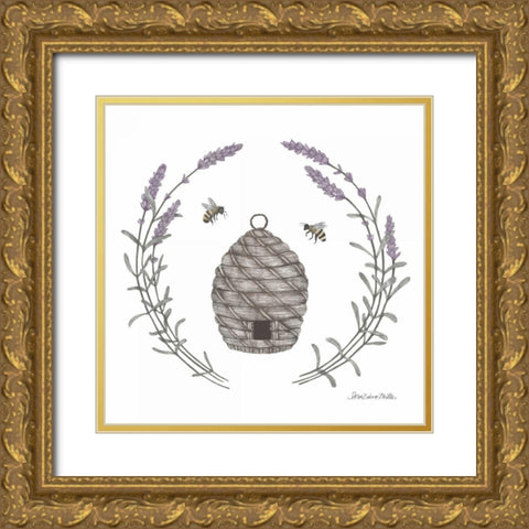Happy to Bee Home II Gold Ornate Wood Framed Art Print with Double Matting by Miller, Sara Zieve
