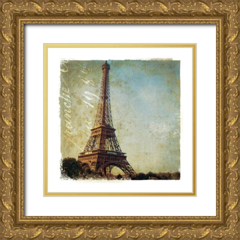 Golden Age of Paris I Gold Ornate Wood Framed Art Print with Double Matting by Wild Apple Portfolio