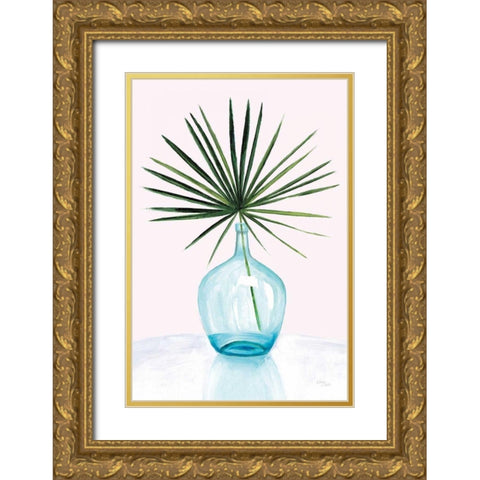 Statement Palms I Gold Ornate Wood Framed Art Print with Double Matting by Wellington Studio