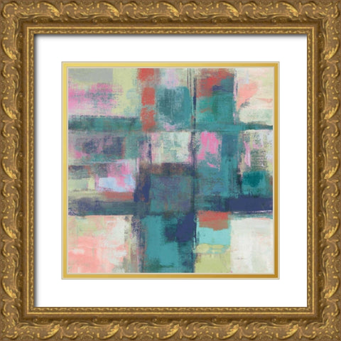 Island Hues I Crop Bright Gold Ornate Wood Framed Art Print with Double Matting by Vassileva, Silvia