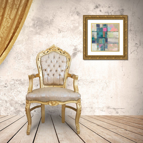 Island Hues II Crop Bright Gold Ornate Wood Framed Art Print with Double Matting by Vassileva, Silvia