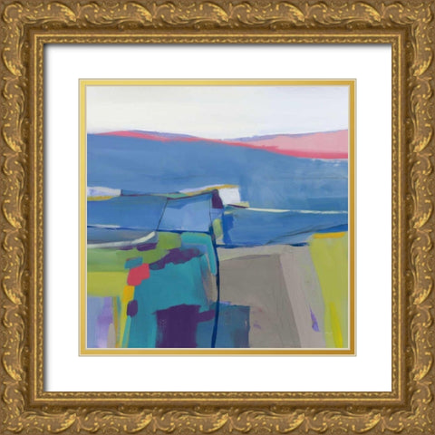 Hill Side Bright Gold Ornate Wood Framed Art Print with Double Matting by Maye, Jo