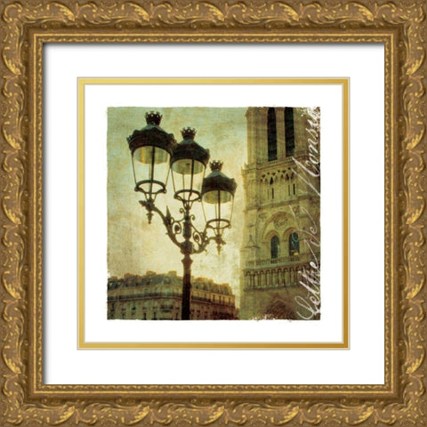 Golden Age of Paris IV Gold Ornate Wood Framed Art Print with Double Matting by Wild Apple Portfolio