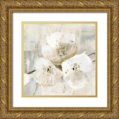 Elegance III Greige Gold Ornate Wood Framed Art Print with Double Matting by Hristova, Albena