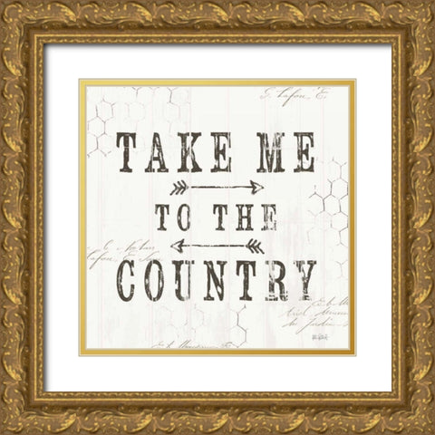 Farmhouse Fresh V Gold Ornate Wood Framed Art Print with Double Matting by Pertiet, Katie