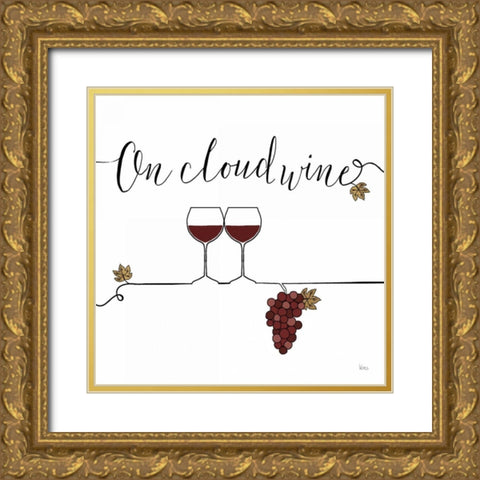 Underlined Wine VIII Gold Ornate Wood Framed Art Print with Double Matting by Charron, Veronique