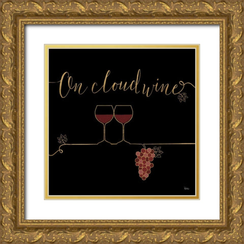 Underlined Wine VIII Black Gold Ornate Wood Framed Art Print with Double Matting by Charron, Veronique
