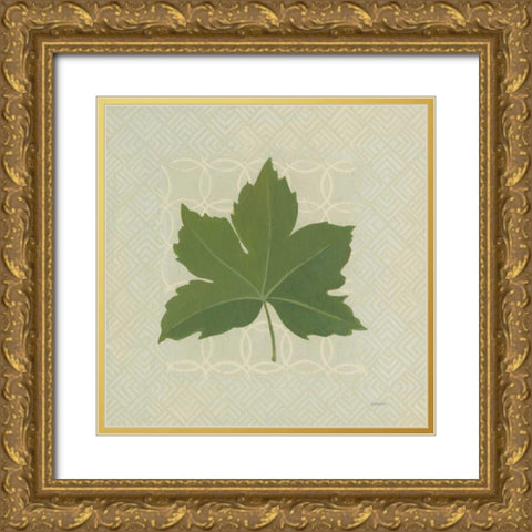 Forest Leaves I no Lines Gold Ornate Wood Framed Art Print with Double Matting by Lovell, Kathrine
