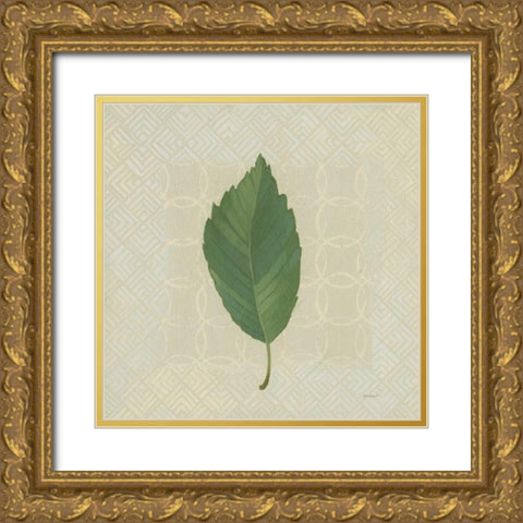 Forest Leaves III no Lines Gold Ornate Wood Framed Art Print with Double Matting by Lovell, Kathrine