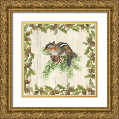 Woodland Critter II Gold Ornate Wood Framed Art Print with Double Matting by Ducklow, Patsy