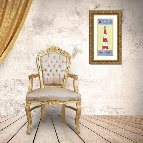 Coastal Lighthouse I Gold Ornate Wood Framed Art Print with Double Matting by Zaman, Farida